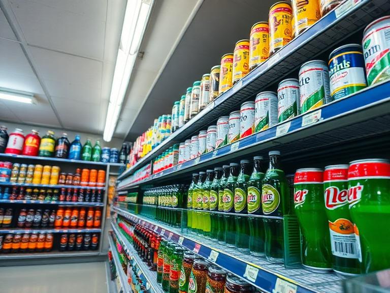 Beverage shelf photo captured during an outlet visit